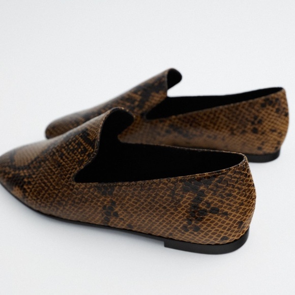 Zara Snake Low Heel Loafers NWT - Picture 3 of 8